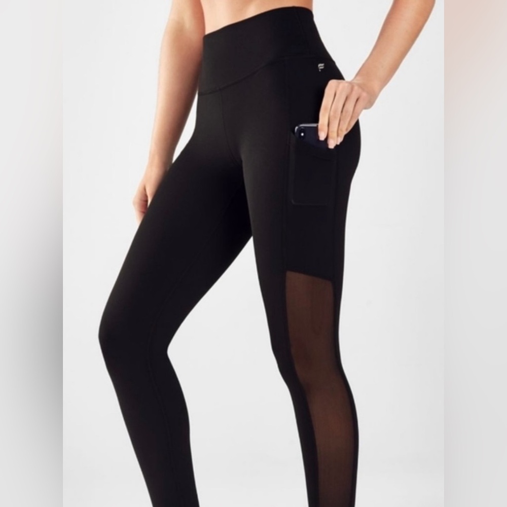 Fabletics PowerHold High-Waisted 7/8 Side Mesh Leggings